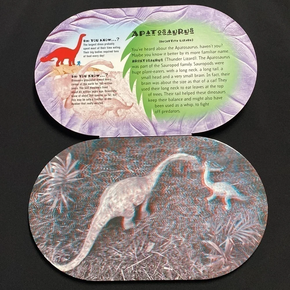 Dinosaur fact book 3D glasses T. Rex learning kids interactive book